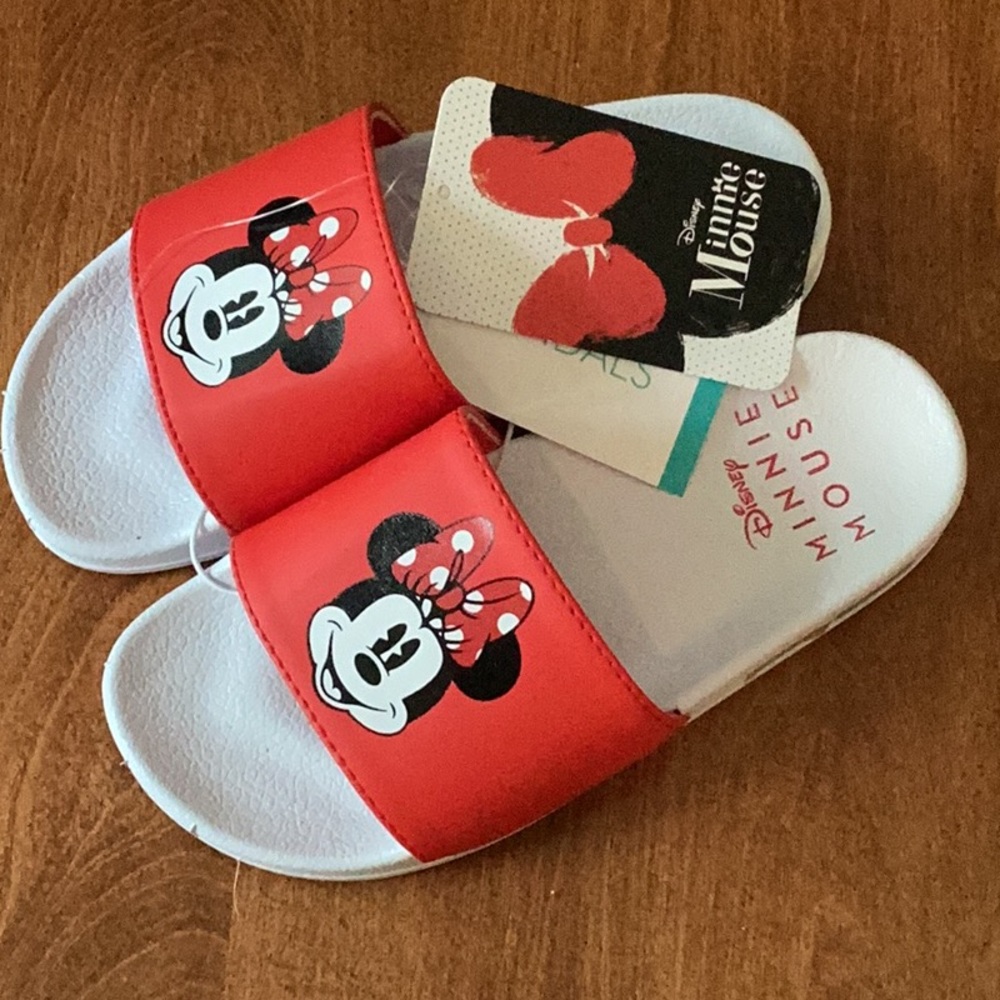DISNEY Minnie Mouse slides Sz 2 / 3 youth - Picture 1 of 3